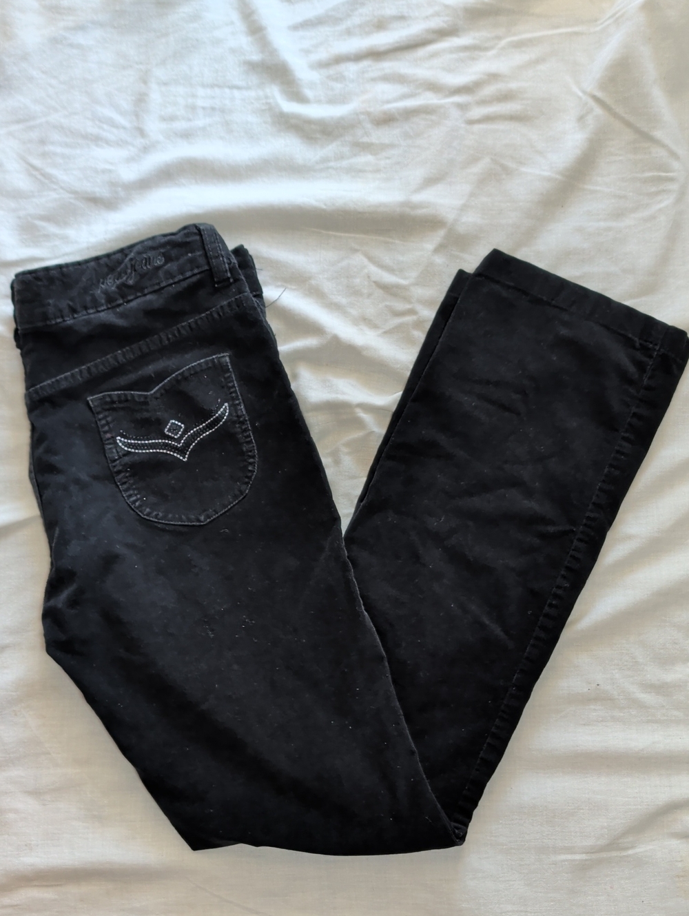 Pepe Jeans Black Skinny Jeans with Embroidered Back Pocket Micro Corduroy Casual